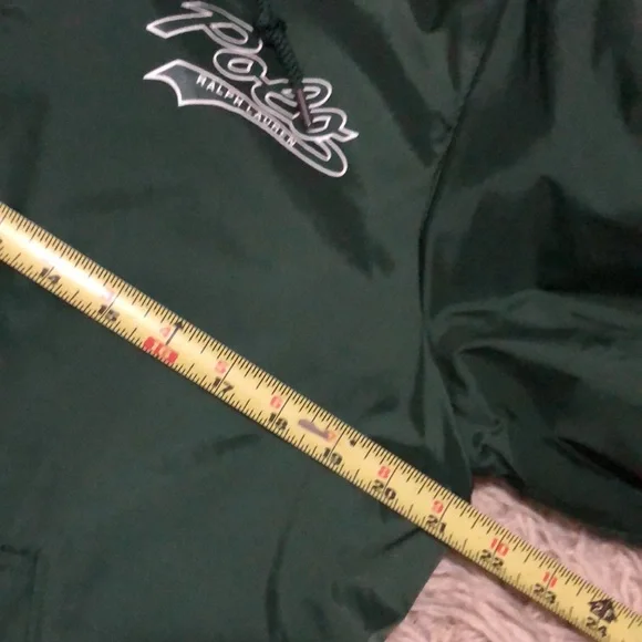 EUC RL POLO Snap Front WindBreaker-Green/Tan-Sz S-Nylon Lined-Detachable Hood - Picture 10 of 14